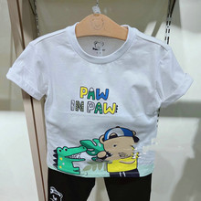 现售 韩版童装国内专柜外贸尾单男童卡通恐龙熊短袖T恤PCRAC6413N