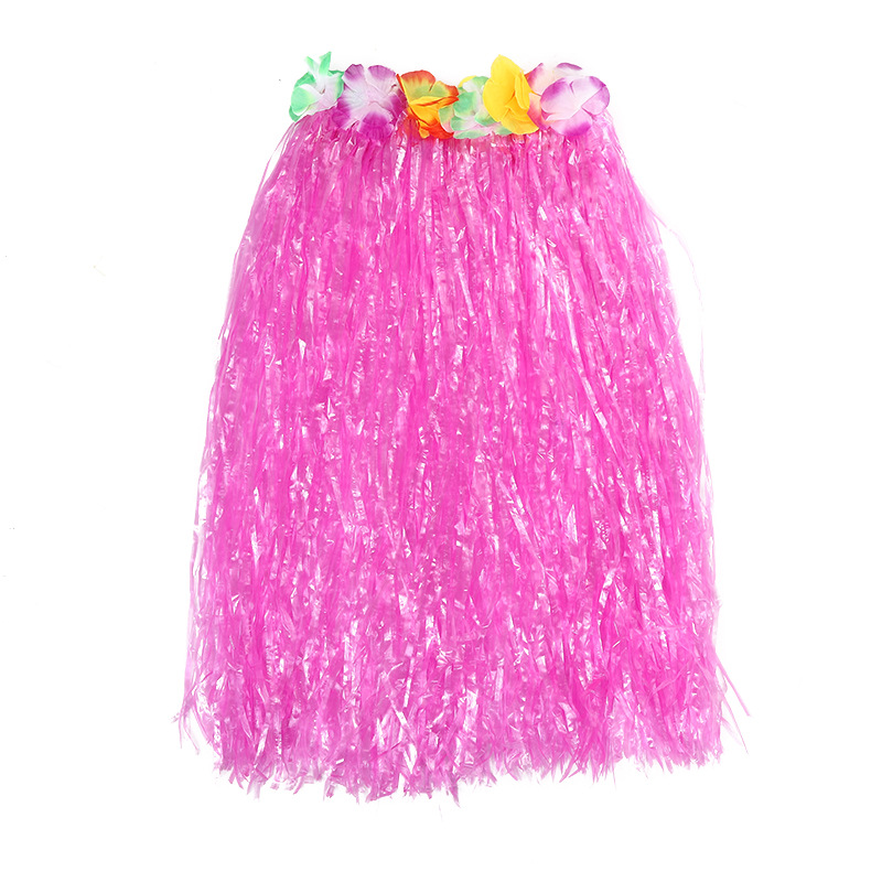 Fuente de fábrica al por mayor de falda de paja hawaiana para adultos y niños de actividad general vestido de falda de paja de una sola capa