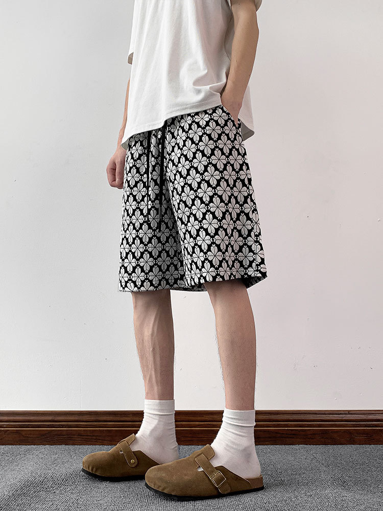 Herren Shorts Mit Hahnentrittmuster Vintage Stil Locker_voghion.com