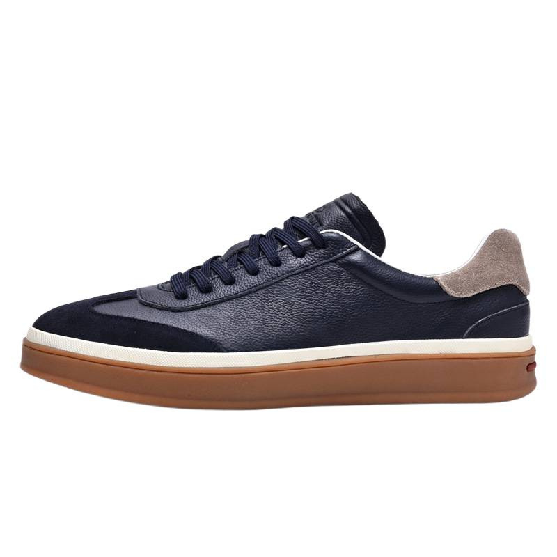 Retro lujoso ligero de cuero real, zapatos de moda retrógrados de alta calidad, zapatos de cuero blancos simples, zapatos de skate casuales cómodos