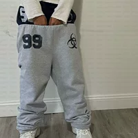 Модные трансграничные спортивные штаны в американском стиле 99 High Street с цифровым принтом Y2K, свободные индивидуальные повседневные брюки в стиле хип-хоп, модные