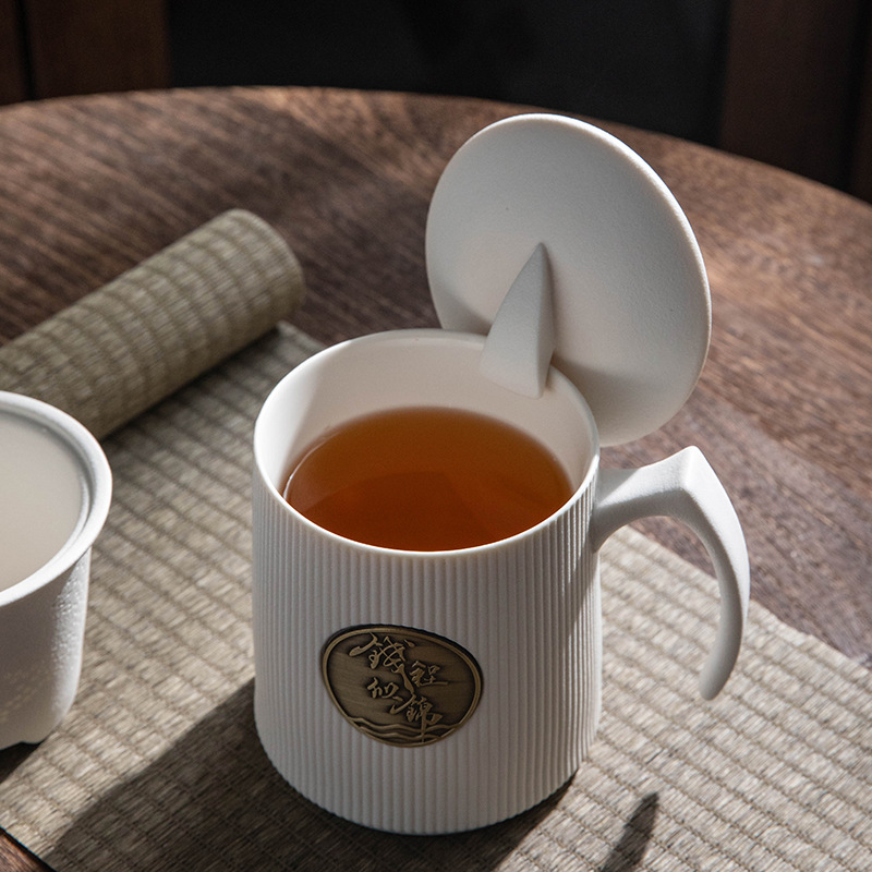 辦公杯伴手禮品節慶活動會議紀念星巴風銅章logo陶瓷馬克杯禮盒裝