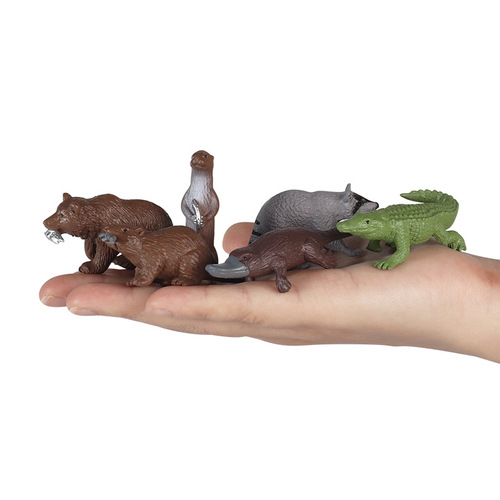 Cross-border simulated wild reptile model mini lizard crocodile kangaroo koala brown bear goat raccoon toy