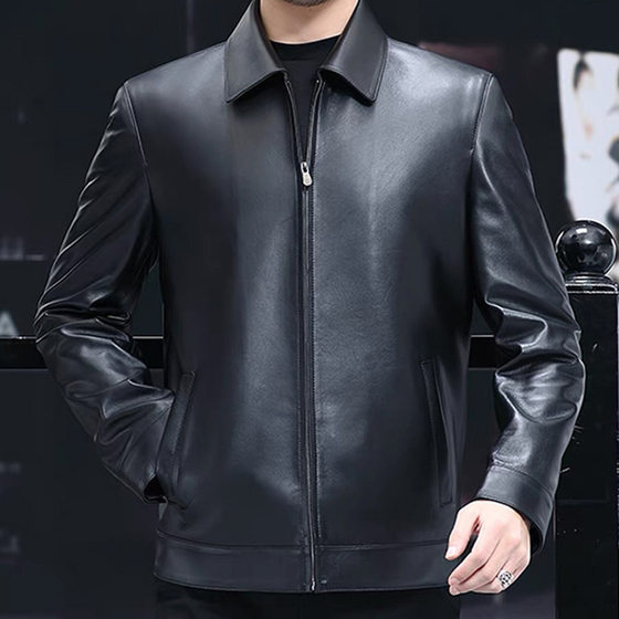 2025 New Casual Leather Jacket Men's Korean Style Trendy Slim Leather Jacket Youth Spring and Autumn Motorcycle Jacket