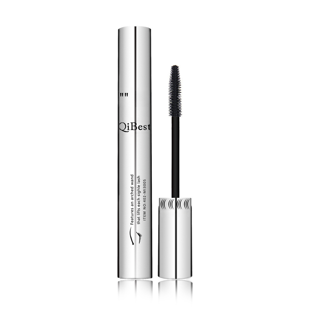 Factory direct makeup qibest silver tube Big Eyes Mascara slender long curling waterproof non-blooming