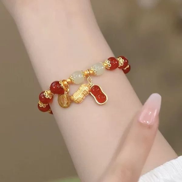 Douyin's Same Good Thing Peanut Fu Brand Bracelet Ins Niche Design Elegant Retro Versatile Bracelet Best Friend Gift