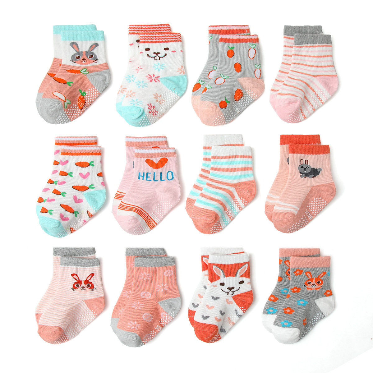 Nuevos Productos Primavera/Verano 2025 Calcetines Infantiles de Dibujos Animados de Amazon Calcetines Antideslizantes para Niños Serie Rosa Calcetines para Niñas Venta al por Mayor