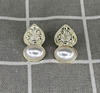 Retro earrings, silver needle from pearl, stone inlay, silver 925 sample