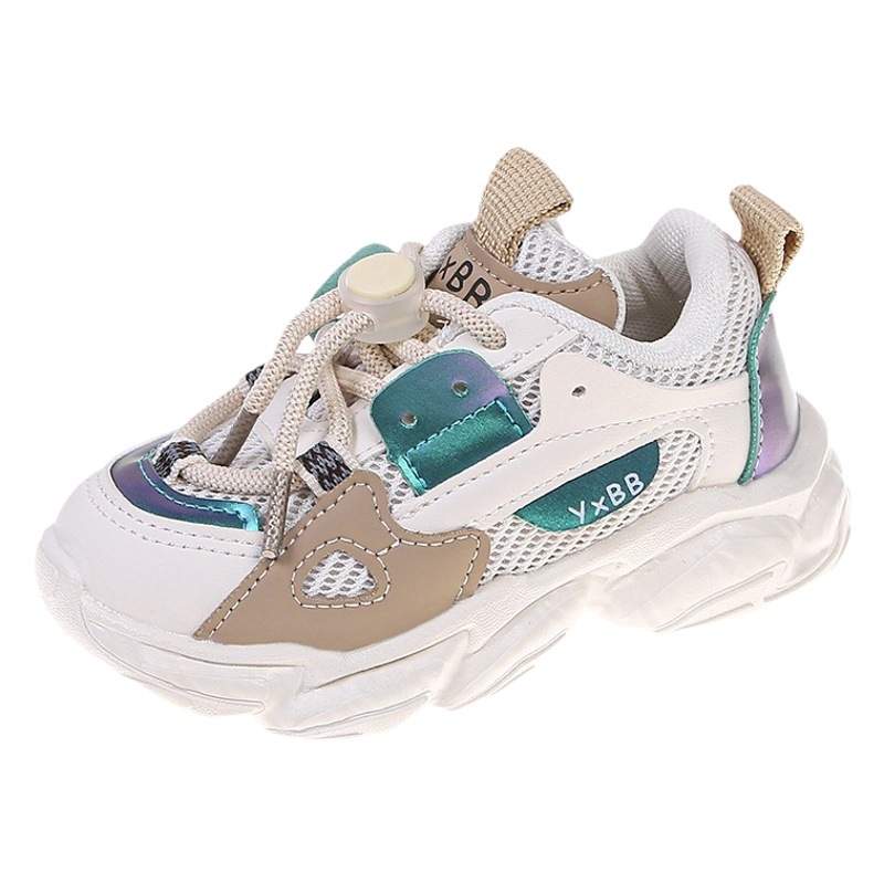 Zapatilla de deporte de las niñas 2024 primavera y otoño nuevo bebé malla transpirable zapatos casuales zapatos de papá de los niños