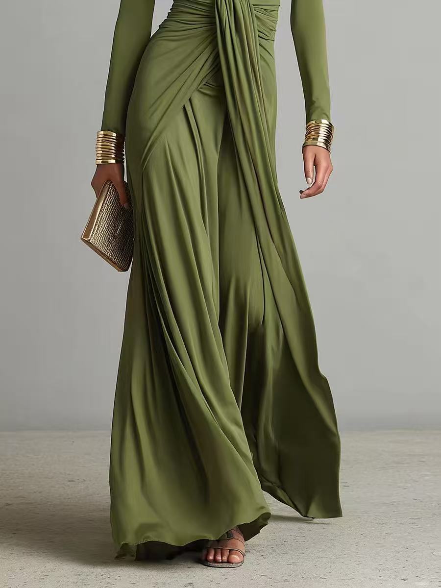 Women's Elegant Long Sleeve Dress For Autumn And Spring Style_voghion.com