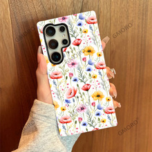 跨境外贸彩色花卉手机壳适用三星S24ultra双层菲林S25+高级感女款