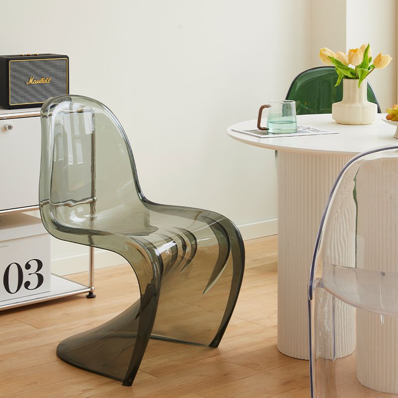 Nordic Modern Plastic Outdoor Transparent Dining Chair Designer Pan Dong Chair for Home Small Apartment with Backrest, Popular on Instagram