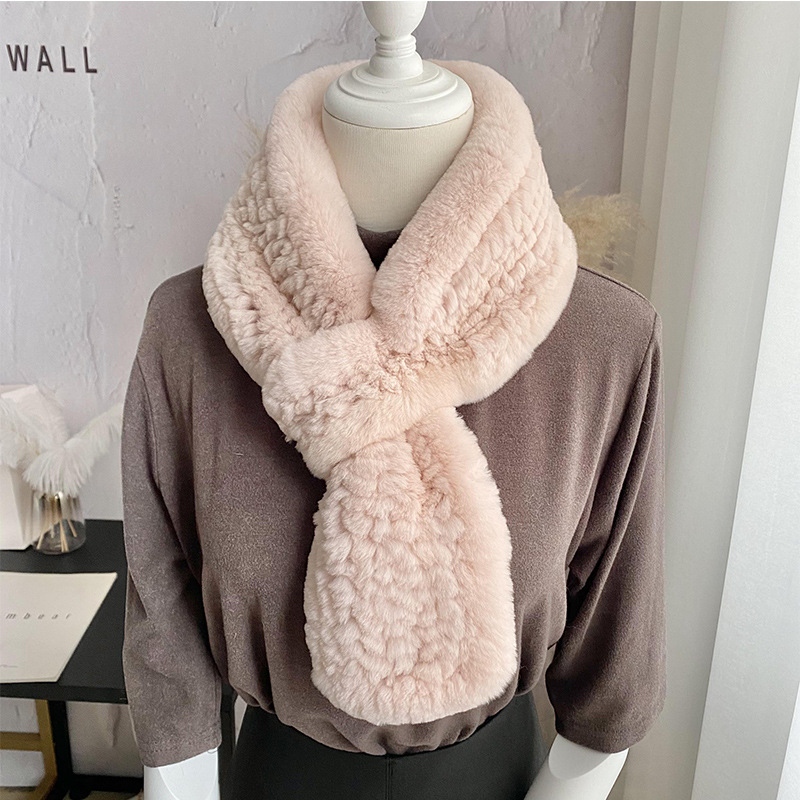 Rex Kaninchenfell Schal Für Damen Warm Winter Mode Accessoire_voghion.com