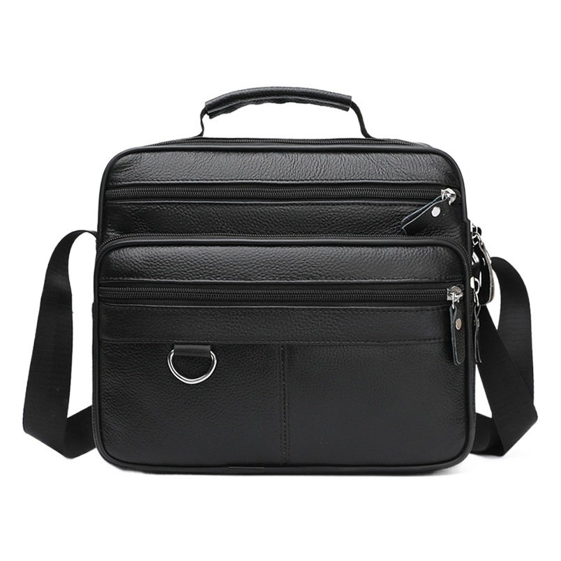 High-End Men's Shoulder Bag Pu Leather Crossbody Bag Business Commuting Large Capacity Multi-Compartment Handbag Small