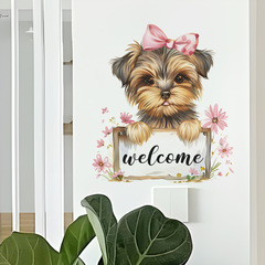 外貿卡通可愛WELCOME臥室客廳玄關門家居裝飾牆貼貼紙自粘批發