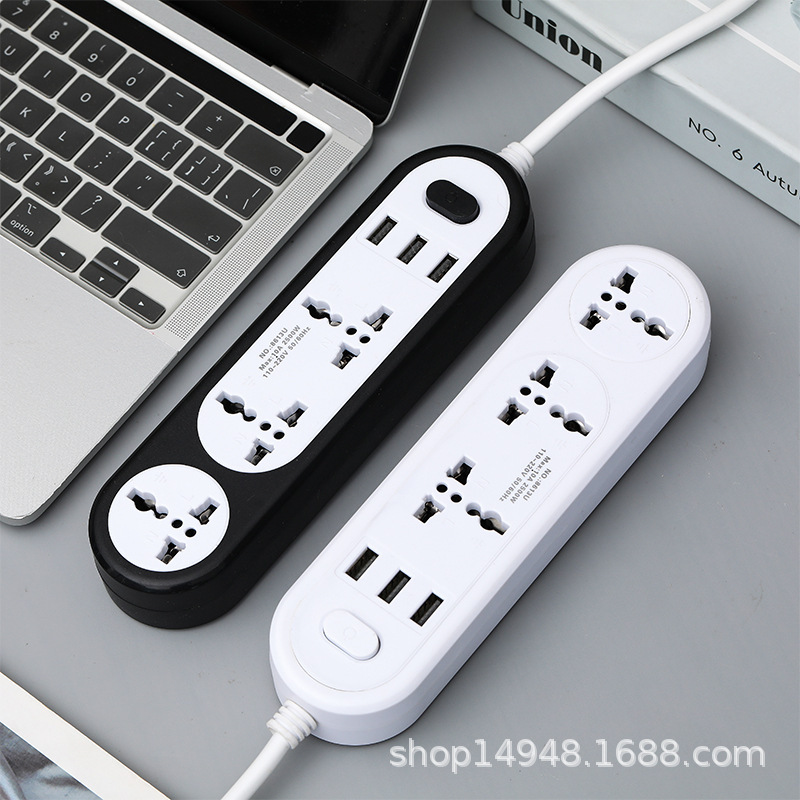 8613U # América del Sur 3USB nueve agujeros placa de conexión de alta potencia enchufe enchufe de conexión enchufe de comercio exterior