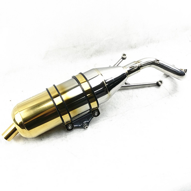 RS100CC Fuxi stainless steel upper winding gold modified exhaust pipe rsz Kuqi model EFI back pressure exhaust