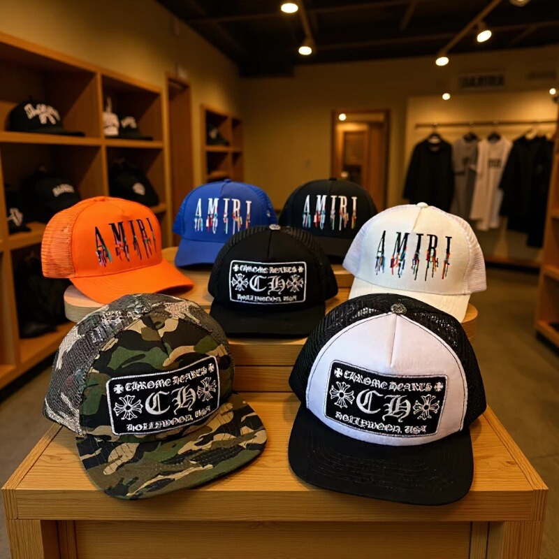 American Style Trendy Brand New Couple Summer CH Crowe Sunshade Hat Fashion Embroidered Flat Brim Hip Hop Hat ~ Baseball Net Hat