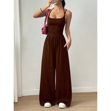 H 74204 Solid Bandeau Wide Leg Jumpsuit ��ɫ����������������