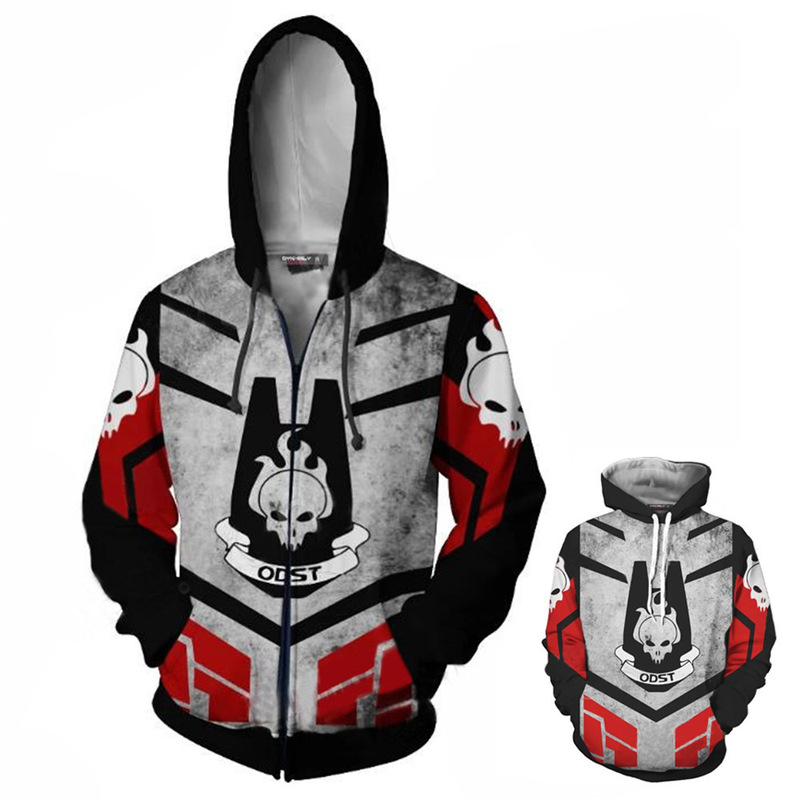 2020 new Halo game sweater 3D printed hooded cardigan sweater cosplay game surrounding