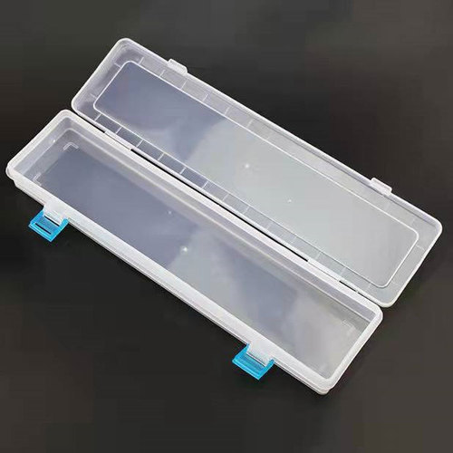 Extra long blue buckle water chalk box, special for art students, brush oil painting acrylic watercolor brush transparent storage box