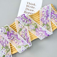 新款立體繡花刺繡花邊 蕾絲花邊網紗織帶 小清新裙邊漢服配飾輔料