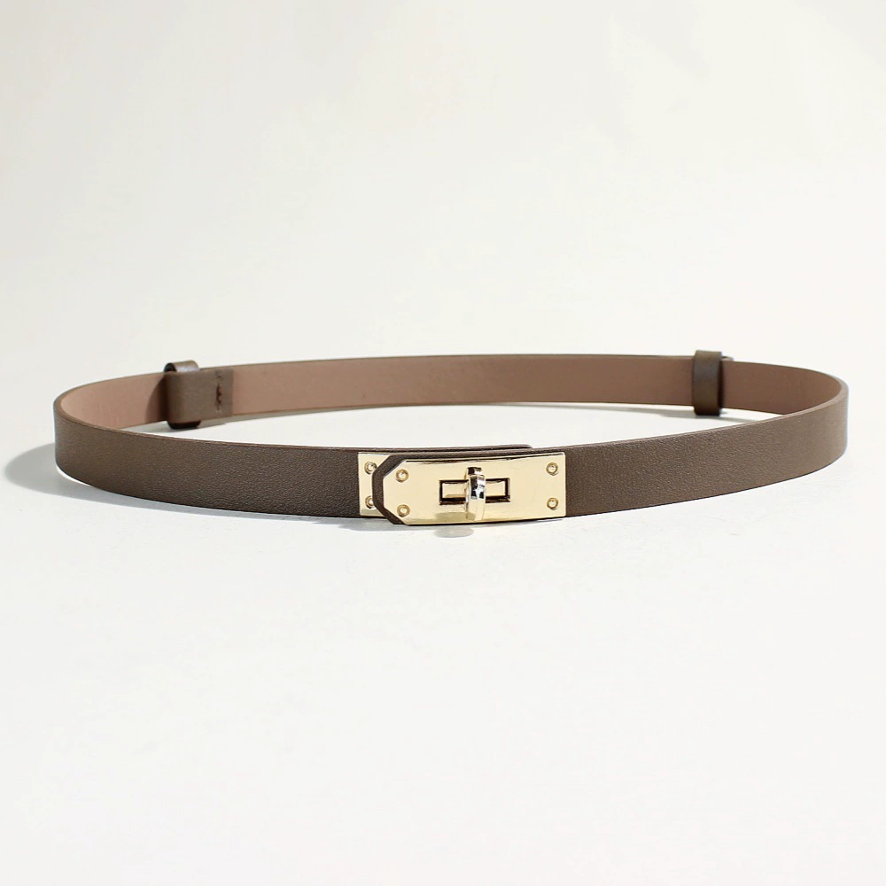 Adjustable PU Belt with Twist Lock Buckle, 1.8 cm Width, Max Stretch 92 cm