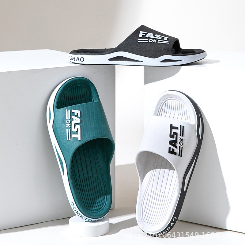 Zapatillas al aire libre de verano de los hombres antideslizantes deportes engrosados zapatillas de estilo coreano zapatillas de baño de interior zapatillas de playa