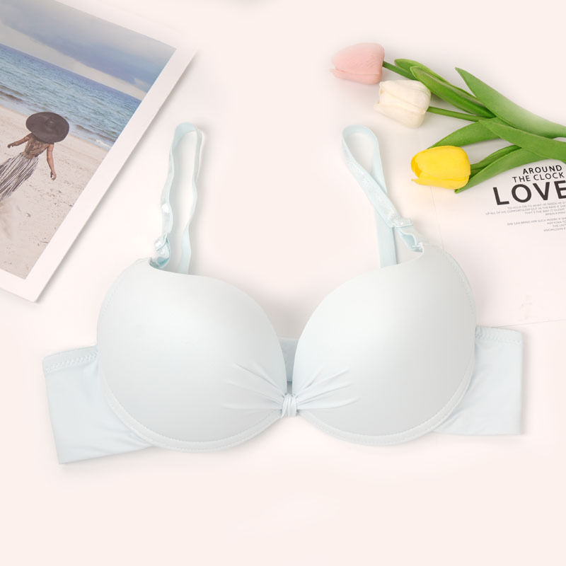Brassiere de brillo de color sólido de comercio exterior transfronterizo con anillo de acero de soporte para juntar ropa interior sin marcas contra la caída del bra image 13