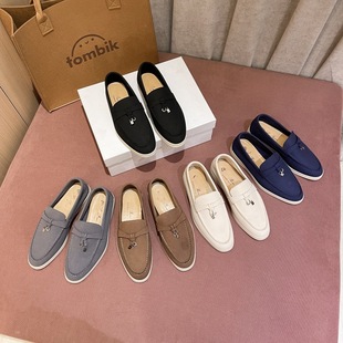 High version LP loafers slip-on loafers genuine leather British style leather shoes casual comfortable flat shoes for women