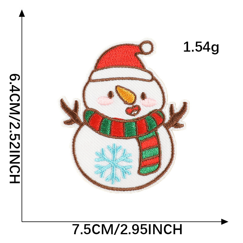 つのクールなオリジナルの刺繍の服の付属品の刺繍はクリスマスシリーズの漫画のパッチのバッジの布を貼って雪だるまの布を貼って貼ります。|undefined