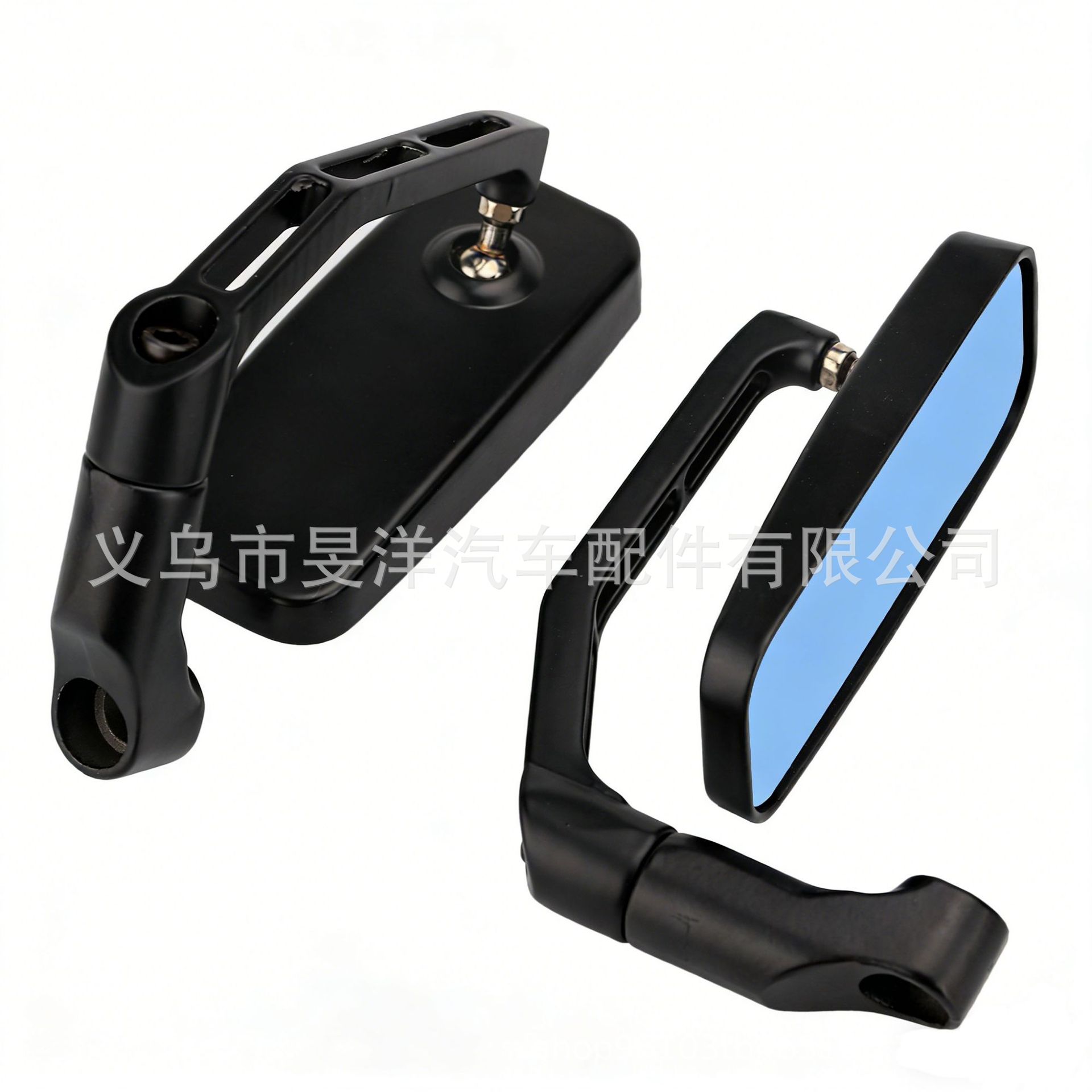 Popular in foreign trade: Modified electric vehicle aluminum alloy blue glass square curved rod snake-pattern rearview mirror