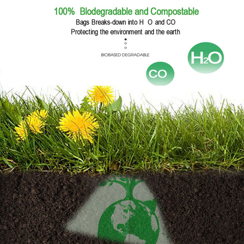 Amazon PLA corn starch biodegradable garbage bag kitchen household compostable flat mouth garbage bag