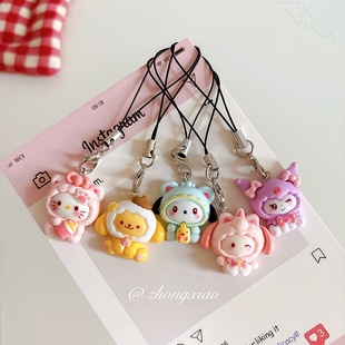 New Cartoon Sanrio Mobile Phone Pendant Lanyard Girly Heart Cute Mobile Phone Pendant Accessories Jewelry Best Friend Gift