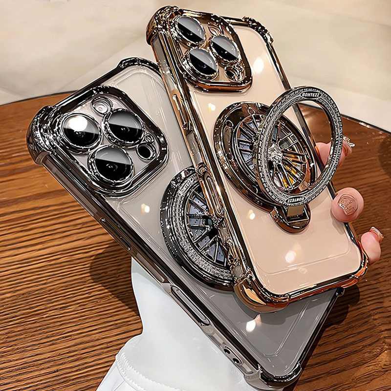 适用苹果17手机壳磁吸解压旋转陀螺iphone15ProMax电镀透明防摔14|undefined