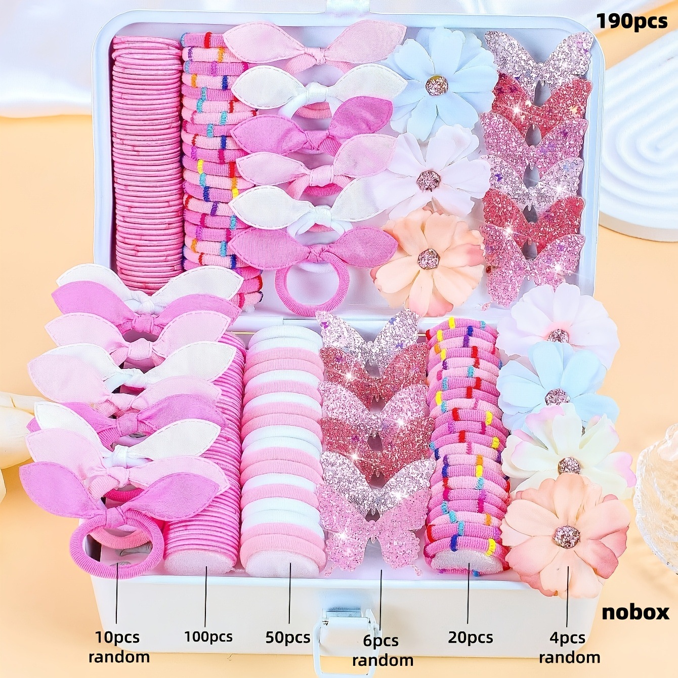 Clips para el cabello de niños, anillo para el cabello, clips para el cabello, caja de regalo, banda de correa de princesa, conjunto de peluquería, regalo diario para bebés