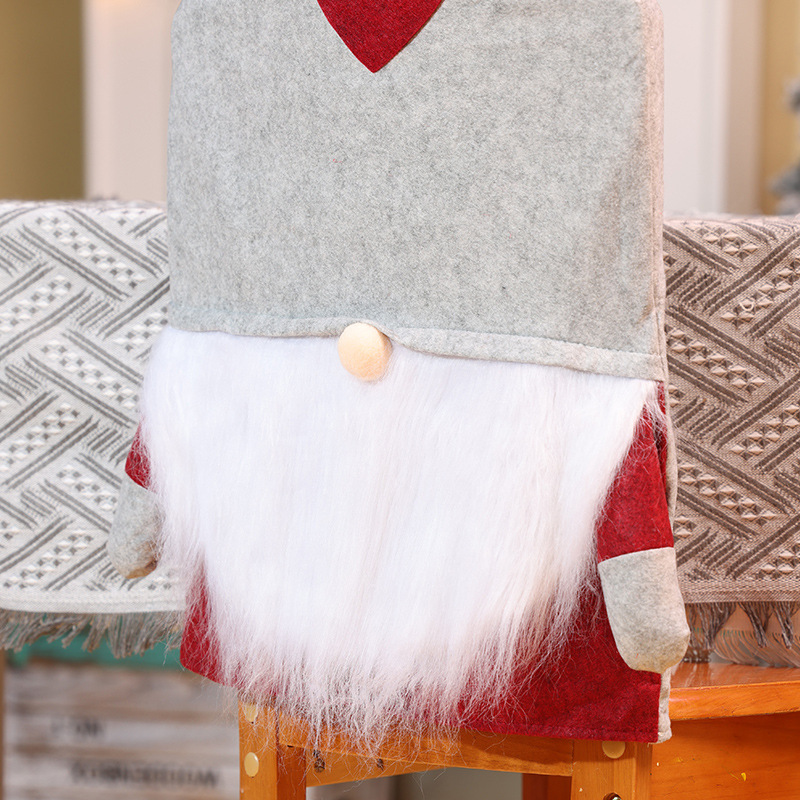 Nouvelles décorations de table et de chaise de Noël Père Noël Bonhomme de neige Poupée stéréo Housse de chaise Robe de maison_voghion.com