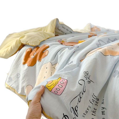 A-type water-washed double-layered soybean fiber summer quilt single-person summer cool quilt air conditioner quilt cool-feeling student bed sheet core