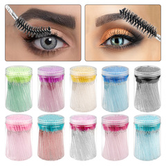 Wholesale eyelash glue eyelash curler drum packing crystal rod colored eyelash comb disposable eyebrow brush