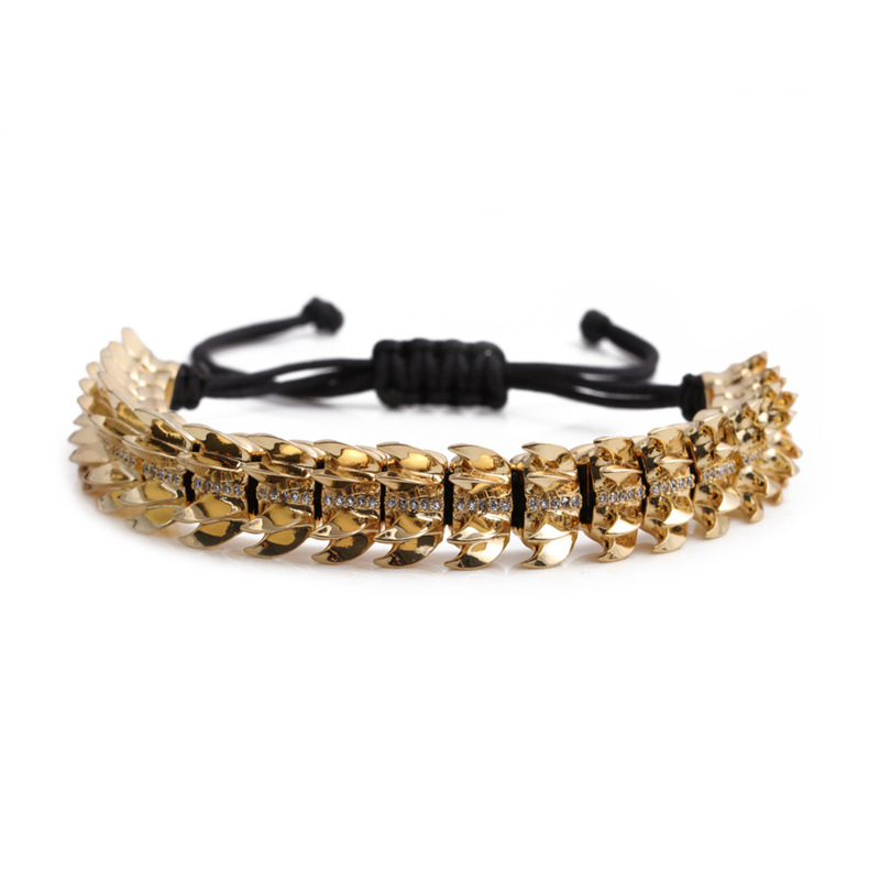 47g Weight Bracelets Classification Housewarming, Anniversary, Business, Wedding, Travel, Birthday, Festival Occasion Copper Material Skull Pattern Unisex Gender Fashion Style Green Color Fashion Skull Adjustable Copper Inlaid Zircon Bracelet 13