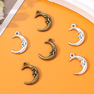 DIY zinc alloy jewelry accessories face moon mother pendant pendant necklace earrings bracelet accessories materials