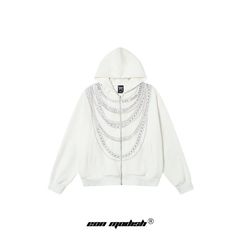Eon Modish 25秋季新品美式街潮链条印花连帽卫衣外套