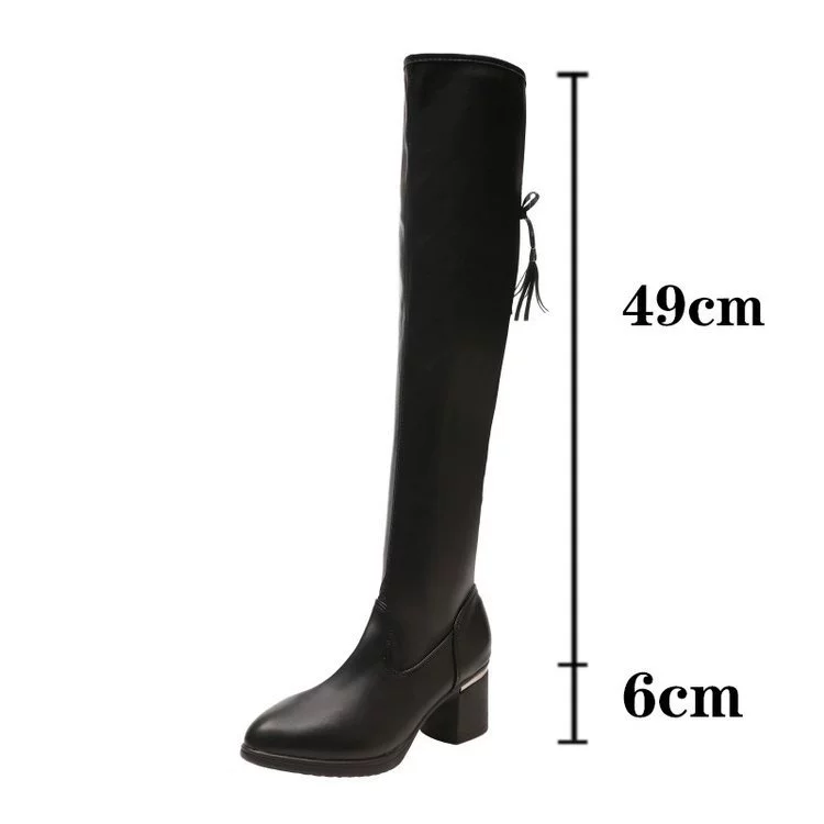 Трансграничные сапоги женские мягкие кожаные эластичные сапоги тонкие высокие сапоги