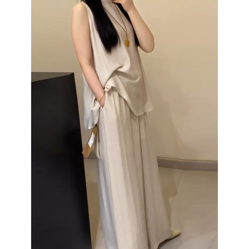 新中式国风无袖连衣裙子女夏季2025新款小个子清冷感禅意套装裙裤|undefined