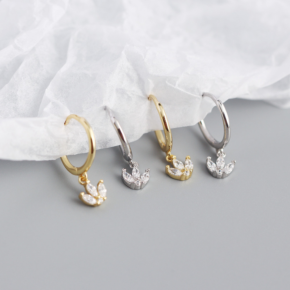 Geometric Fashion 925 Sterling Silver Gem Plating Earrings display picture 5