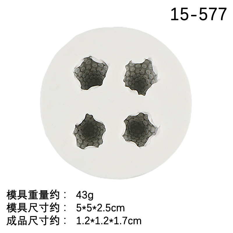 Lindo tridimensional de la fresa de silicona fondant pastel de hornear de chocolate epoxi DIY molde de arcilla hecha a mano