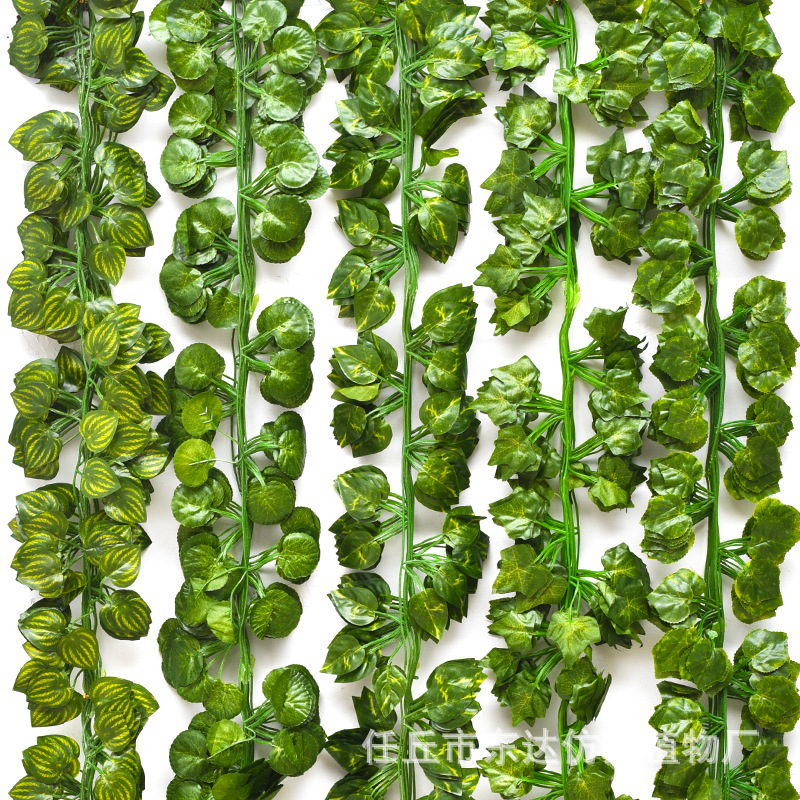 Ratán artificial flores y plantas falsas hoja de uva hoja verde planta techo decorativo tubo plástico vid bobinado escalada Tigre