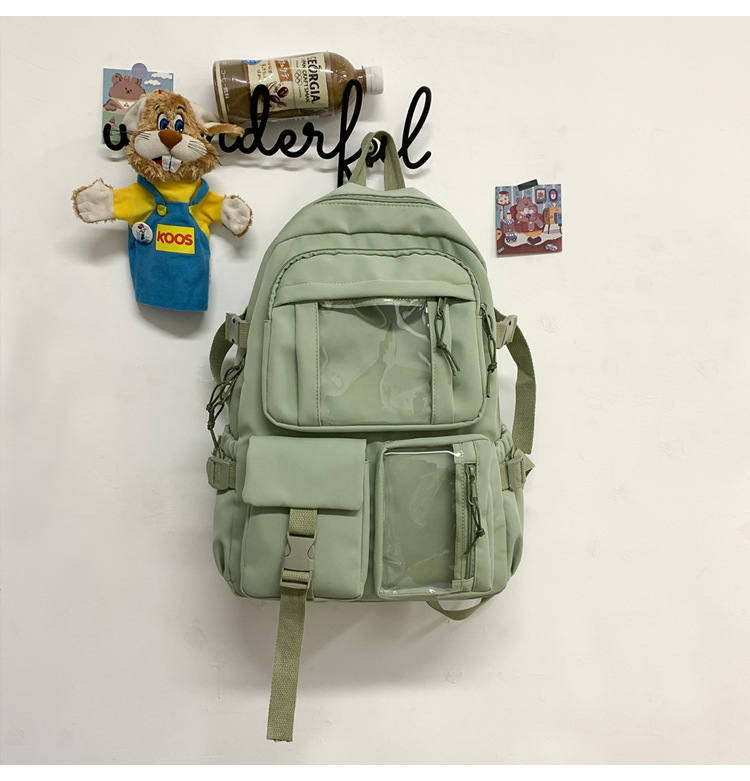 637g Weight Polyester Lining Material Zipper Closure Type School Occasion Nylon Material Solid Color Pattern Women'S Gender Square Shape White, Pink, Green, Blue, Black Color Large Size Wholesale Large Capacity Bear Backpack Nihaojewelry 41