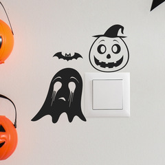 外貿創意搞怪鬼臉南瓜臥室玄關宿舍家居裝飾開關貼牆貼貼紙批發