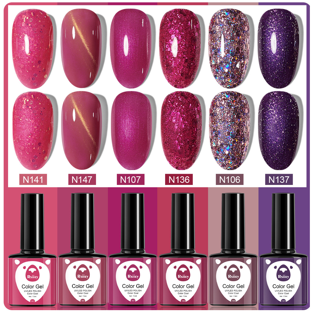6 colores esmalte de uñas pegamento fototerapia embotellada color popular pintado brillante ojo de gato pegamento UV fototerapia pegamento esmalte de uñas traje de pegamento